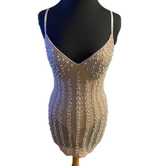 Banjul Sexy Spaghetti Straps Rhinestone, Size M - Picture 2 of 6